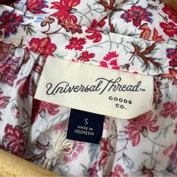 Universal Thread Floral Peasant Balloon Sleeve Top SZ S - Picture 5 of 11